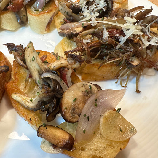 Bacon & Wild Mushroom Crostini